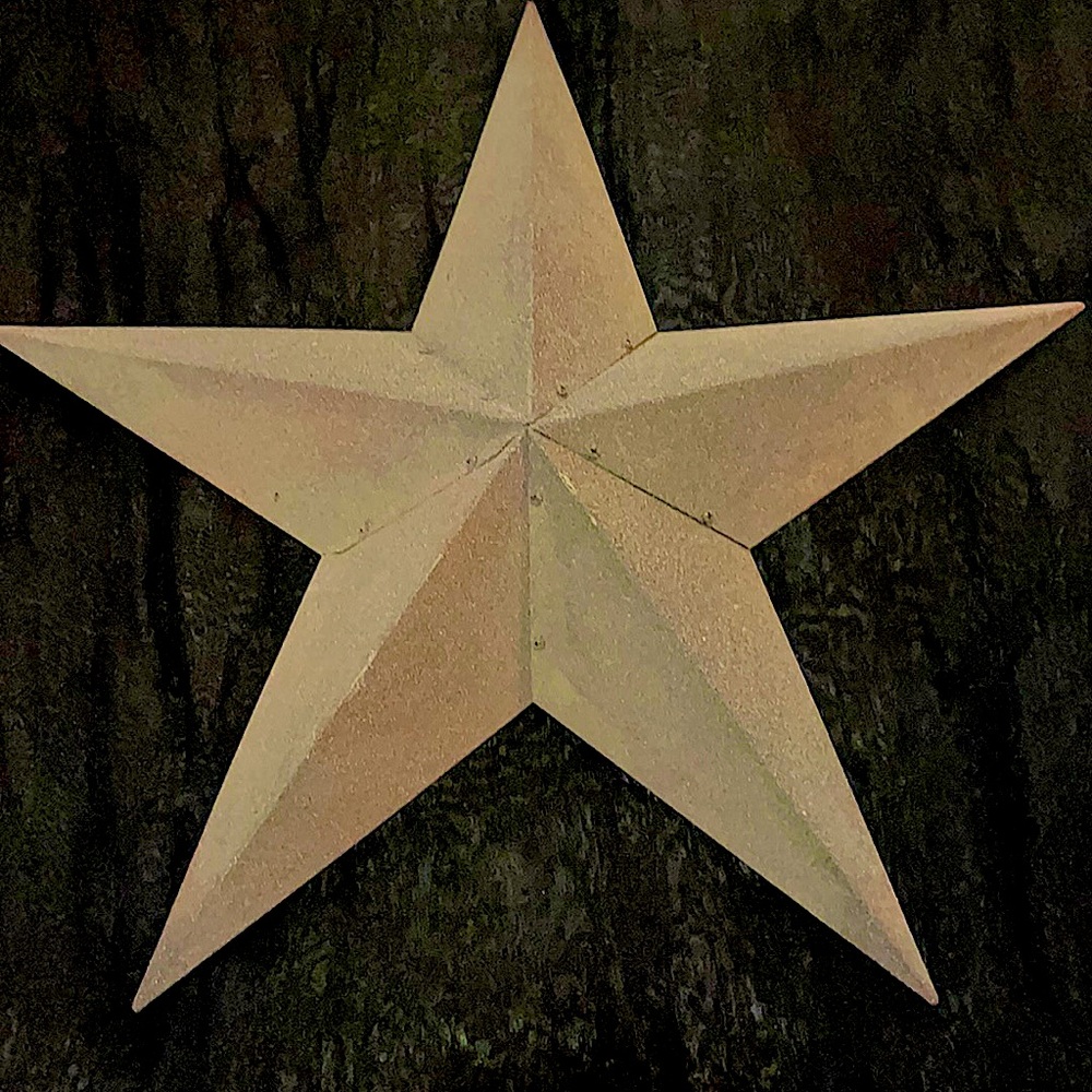 Metal star pebbly gray 18 x 18